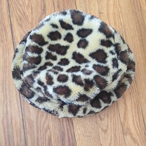 Leopard Print Faux Fur Hat